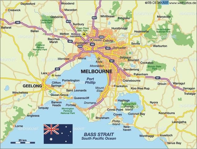 Plan des aéroports de Melbourne