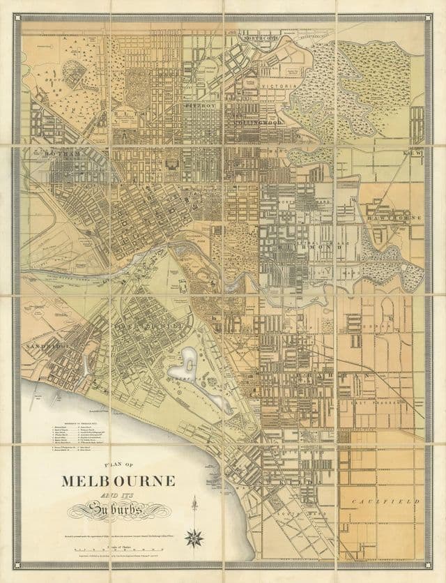 Plan historique de Melbourne