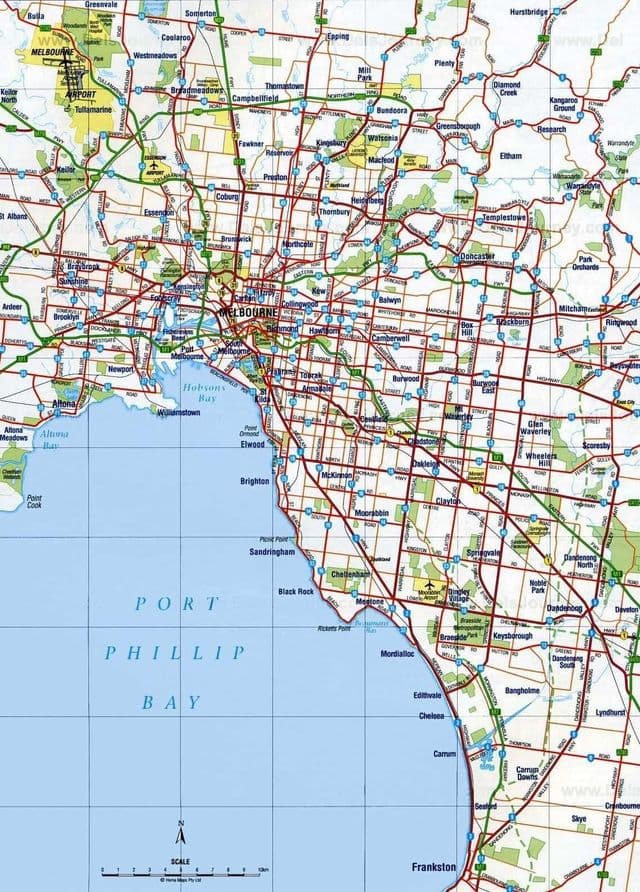 Plan des routes de Melbourne