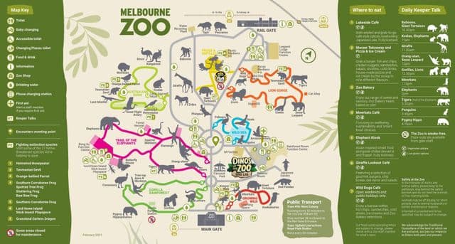 Plan du parc zoologique de Melbourne